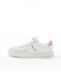 Tommy Jeans court trainers in white and pink