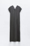 Фото #4 товара Платье из плотного хлопка с разрезами ZARA