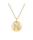 Фото #1 товара Suzy Levian New York suzy Levian Sterling Silver Cubic Zirconia Letter "N" Initial Disc Pendant Necklace