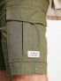 New Look slim fit cargo shorts in dark khaki