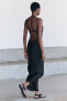 Фото #11 товара Атласное платье в бельевом стиле с кружевом ZARA