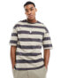 Фото #2 товара ADPT oversized t-shirt in washed beige stripe