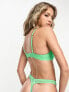 Boux Avenue Jodie padded plunge lace plunge bra in apple green