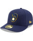 Фото #1 товара Men's Navy Milwaukee Brewers Authentic Collection On-Field Low Profile 59Fifty Fitted Hat