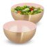 2 x Edelstahl Salatschüssel rosa/gold