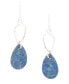 ფოტო #2 პროდუქტის Rose Sterling Silver and Genuine Azurite Drop Earrings