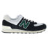 Фото #1 товара New Balance 574 U574RBG Mens Black Canvas Lace Up Lifestyle Sneakers Shoes