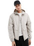 Фото #1 товара ASOS DESIGN windbreaker jacket with hood in stone