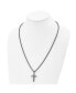 Polished Metal IP-plated Cross Pendant Box Chain Necklace