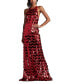 Фото #1 товара Women's Madysin Sequin Fringe Gown