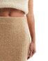 Miss Selfridge chunky rib knit skirt in camel