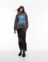 Topshop graphic license Pink Floyd abstract sweat in charcoal Черный, XS - EU 32-34 - фото #3