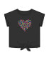 ფოტო #4 პროდუქტის Girl Organic Cotton T-Shirt With Knot Black - Toddler|Child
