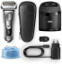 Фото #2 товара Braun Series 9 9385cc + Electric Shaver with 20% Longer Battery Life Improved Cleaning and Charging Station Leather Case Wet&Dry Electric Shaver Men's Precision Trimmer Graphite