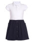 Big Girls Uniform 2 Tone Interlock Dress