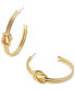 14k Gold-Plated Medium Knotted Snake Chain C-Hoop Earrings, 1.61"