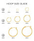 Round Tube Hoop Earrings in 10k Gold, 1 1/5 inch