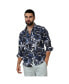 ფოტო #1 პროდუქტის Men's Navy Blue & Midnight Black Abstract Geometric Shirt