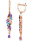 Multi-Gemstone (1-5/8 ct. t.w.) & Diamond (3/8 ct. t.w.) Drop Earrings in 14k Rose Gold
