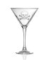 Skull and Cross Bones Martini 10Oz - Set Of 4 Glasses