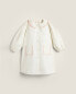 Children's cotton dress with embroidered floral collar