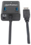 Фото #5 товара USB-концентратор Manhattan 4 порта USB-A - 5 Гбит/с (USB 3.2 Gen1 aka USB 3.0) - Без источника питания от шины - Эквивалент ST4300MINU3B - Быстрая зарядка x1 порт до 0.9A или x4 порта с джеком питания (не включено) - Superspeed USB - Черный - Трехлетняя гарантия - Блистер - USB 3.2