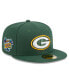 Фото #1 товара Men's Green Green Bay Packers Main Patch 59FIFTY Fitted Hat