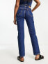 Фото #4 товара Weekday Smooth high waist slim leg stretch jeans in nobel blue