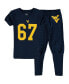 Big Boys Navy West Virginia Mountaineers Football Pajama Set