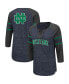 Women's Navy, Heathered Charcoal Notre Dame Fighting Irish Scienta Pasadena Raglan 3/4 Sleeve Lace-Up T-shirt