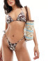 Фото #4 товара & Other Stories floral print tie waist bikini bottom in brown