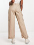 Фото #2 товара Stradivarius tailored utility cargo trouser in stone