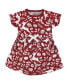 Baby Girls Organic Cotton Dress and Cardigan, Red Winter Folk