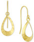 ფოტო #1 პროდუქტის Hammered Open Teardrop Drop Earrings in 10k Gold