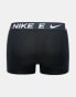 Nike Dri-Fit Essential Microfibre trunks 3 pack in black with contrast waistband