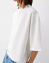 Bershka Collection cropped oversized t-shirt in ecru M - Chest 39 - фото #3