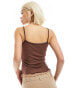 Фото #3 товара COLLUSION double layer mesh cami top in brown