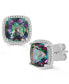 ფოტო #1 პროდუქტის Green Quartz Cushion Stud Earrings (6 ct. t.w.) in Sterling Silver