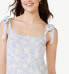 Фото #3 товара Free Assembly Midi Slip Dress Women's Large Blue Floral Tie Shoulder Square Neck