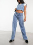 Фото #1 товара Cotton:On low rise straight leg jeans in vitnage wash blue