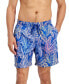 Men's Dot Leaf-Print Quick-Dry 7" Swim Trunks, Created for Macy's