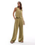 Фото #4 товара Vero Moda linen touch waistcoat co-ord in olive