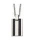Фото #1 товара Chisel stainless Black IP-plated Rectangle Dog Tag Curb Chain Necklace