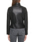 Фото #4 товара Faux-Leather Latch Collar Lined Moto Racer Jacket