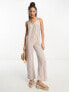 Wednesday's Girl stripe cami jumpsuit in rust