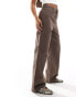 Фото #2 товара New Look wide leg jeans in brown