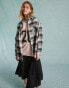 Miss Selfridge oversized check shacket in mono