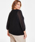 ფოტო #2 პროდუქტის Plus Size Shirred-Neck Blouse