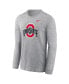 Фото #2 товара Men's Heather Gray Ohio State Buckeyes Primary Logo Long Sleeve T-Shirt