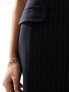 4th & Reckless tailored bandeau maxi dress in navy pinstripe